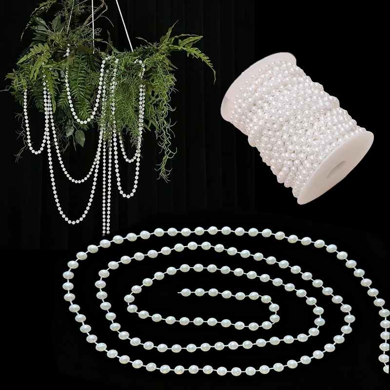 Pearl Trim Chain - 5 Meter/Set weiße Perlenkette 4/5/6 mm