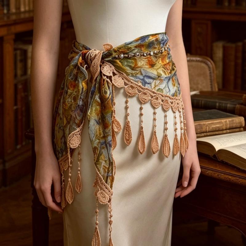 Tassel Fringe Trim - Böhmischer Dreieckstuch mit Quasten, modischer Schal
