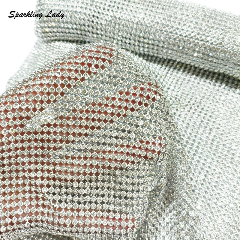 3MM Modischer Metall-Strass-St – Crystal Mesh Fabric Bewertung und Preis