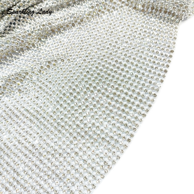 3MM Modischer Metall-Strass-St – Crystal Mesh Fabric Bewertung und Preis